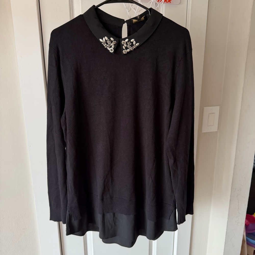 Ted Baker Women’s Moliiee Embellished-Collar Sweater Size 5 US 10-12